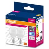 Żarówka LED x2 P45 Kulka E14 4.9W = 40W 470lm 4000K Neutralna 200° VALUE CLASSIC Osram