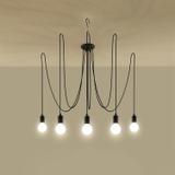 Żyrandol EDISON 5 czarny