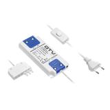 GTV TRANSFORMATOR LED SLIM GRUBOŚĆ 10mm, 6W, DC 24V, KABEL ZASILAJĄCY W WŁĄCZNIKIEM, WYJŚCIE KABEL ZE ZŁĄCZKĄ MINI AMP LD-SZA06W-24 GTV Poland