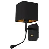 kinkiet Napoli E27 + LED 1W 90lm 4000K czarno/złoty ML6366 Milagro
