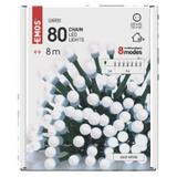 Lampki choinkowe 80 LED cherry 8m zimna biel zielony przewód 8 programów IP44 D5AC06 EMOS