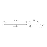 Lampa kinkiet ROXANA LED 5W czarny neutralna biel 4100K 300 lm IP44 30cm 04468 IDEUS