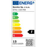 PLAFONIERA LED TAWAN 15W 4000K 1300LM IP44 CZ. PIR C38-ST41-154-PIR BEMKO