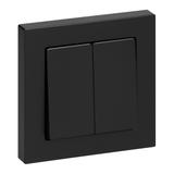 Łącznik podtynkowy świecznikowy z podświeleniem Malta, 10A, 250V, WP-2M/S, czarny mat FMS-101/P/B ORNO