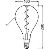 Lampa LED Vintage 1906 CL A160 Filament szkło przezroczyste SMOKE 12 non-dim 5W 818 E27