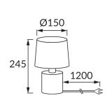 Lamka stołowa TOPIK E14 WHITE/BLACK 04103 IDEUS