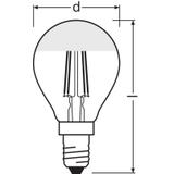 Lampa LED STAR CL P Filament szkło przezroczyste Mirror Silver 34 non-dim 4W 827 E14