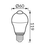 Żarówka LED E27 z czujnikiem ruchu neutralna 7W 810lm ERSTE 04767 IDEUS