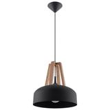 Sollux Lampa wisząca CASCO czarna/naturalne drewno SL.0390