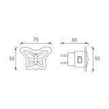Lampka wtykowa LED DUFFY HL994L MOTYL 02251 IDEUS