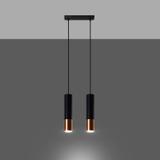Sollux Lampa wisząca LOOPEZ 2 czarny/miedź