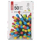 Lampki choinkowe 50 LED cherry 2,5m multikolor, zielony przewód, IP20 D5GM01 EMOS