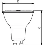 Żarówka LED ściemnialna klasa A 2,1W=50W 400lm 3000K barwa ciepła LEDspot UE 2,1-50W GU10 830 EELA 5 9,29004E+11 PHILIPS