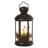 Lampion 1 LED świeczki czarny 35 cm 3x AAA vintage IP20 DCLV15 EMOS