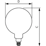 Żarówka LED ściemnialna 7W=40W 470lm 1800K LED classic-giant 40W E27 G200 GOLD 9,29003E+11 PHILIPS