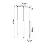 Lampa wisząca MOZAICA 3L czarny/chrom
