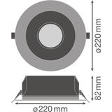 Oprawa DOWNLIGHT PFM DN195 21W 830 WT IP54 UGR19