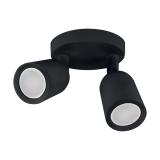 Oprawa ścienno-sufitowa BOGNA GU10 2C BLACK 03985 IDEUS