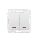Łącznik dwugrupowy świecznikowy z LED LOGI 02-1120-102 biały 25079 KANLUX