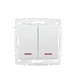 Łącznik dwugrupowy świecznikowy z LED LOGI 02-1120-102 biały 25079 KANLUX