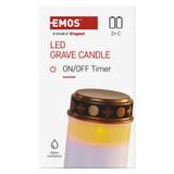 Znicz LED świeczka cmentarna LED biała 2x C czujnik zmierzchu IP44 timer DCCV21 EMOS