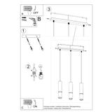 Sollux Lampa wisząca LOOPEZ 3L czarny/złoty SL.0954