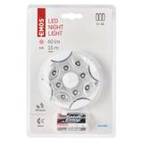 Lampka nocna 8× LED 3× AA, 90lm, czujnik PIR, biała P3310K EMOS