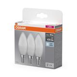 Żarówka LED x3 B37 Świeczka E14 4.9W = 40W 470lm 4000K Neutralna 180° BASE Osram