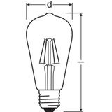 Lampa LED, klasyczny kształt bańki Edison 7W 827 230V szkło przezroczyste E27