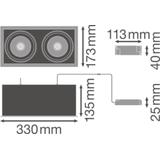 Oprawa SPOT MULTI 2x30W 4000K FL WT BK