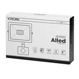 ALLED 30W Naświetlacz LED z PIR, 2400lm, IP44, 4000K, Alu+szkło FL/R-2 ORNO