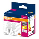 Żarówka LED x2 P45 Kulka E14 4.9W = 40W 470lm 2700K Ciepła 200° VALUE CLASSIC Osram