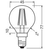 Lampa LED Vintage 1906 CL P Filament szkło przezroczyste GOLD 35 non-dim 4W 825 E14