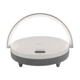 Lampka biurkowa SATURN LED SPEAKER biały głośnik USB C 03864 IDEUS