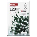 Lampki choinkowe Classic 120 LED 12m zimna biel IP44 8 programów timer D4AC23 EMOS