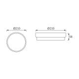 Ideus plafon zewnętrzny LED Aron C 18W 1960lm 4000K czarny O21cm IP65 03801 IDEUS