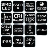 Reflektor podwójny 2x50W SMD LED 9000lm na statywie 1.8m 99-062 GTX Poland