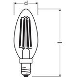 Żarówka LED x2 B35 Świeczka E14 4W = 40W 470lm 4000K Neutralna 300° Retrofit Filament CLASSIC Osram