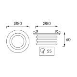 Sufitowa oprawa punktowa SMD LED IZA LED 6W 4000K 03180 IDEUS