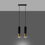 Sollux Lampa wisząca LOOPEZ 2 czarny/złoty SL.0953