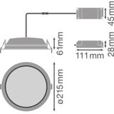Oprawa DOWNLIGHT ALU DN200 25W 6500K WT IP44