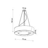 Sollux Żyrandol SATURNO SLIM 70 czarny SL.0754
