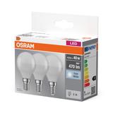 Żarówka LED x3 P45 Kulka E14 4.9W = 40W 470lm 4000K Neutralna 150° BASE Osram