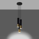 Sollux Lampa wisząca LOOPEZ 3P czarny/złoty SL.0955