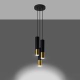 Sollux Lampa wisząca LOOPEZ 3P czarny/złoty SL.0955