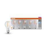 Żarówka LED x5 A60 E27 6.5W = 60W 806lm 4000K Neutralna 300° Filament BASE Osram