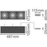Oprawa SPOT MULTI 3x30W 4000K FL WT BK