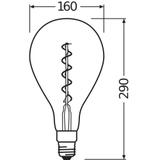 Lampa LED Vintage 1906 CL A160 Filament szkło przezroczyste GOLD 28 dim 5W 820 E27