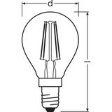 Lampa LED Vintage 1906 CL P Filament szkło przezroczyste GOLD 35 non-dim 4W 825 E14