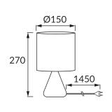 Lampka nocna stołowa abażur ATENA E14 czarna ceramiczna 04058 IDEUS